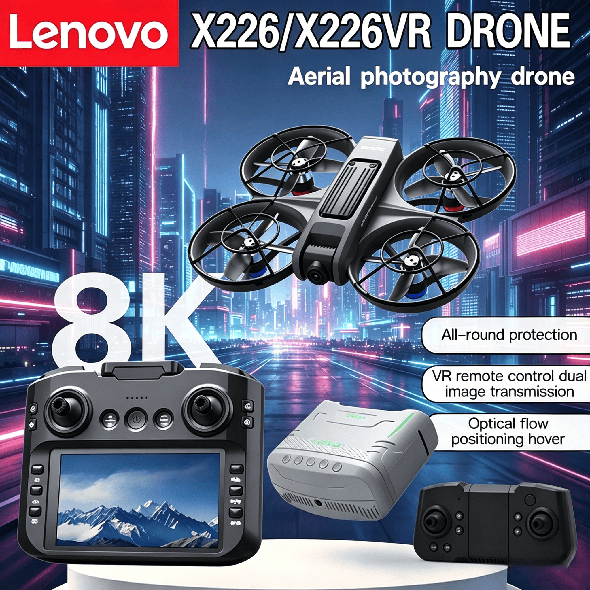 Lenovo X226/X226VR 8K HD Dual  - Drone Rc X226 ulasan dan harga