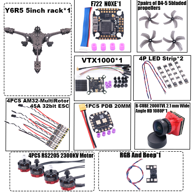 B-CUBE Y6R5 5inch FPV Drone Fr - Heavy Lift Drone Frame ulasan dan harga