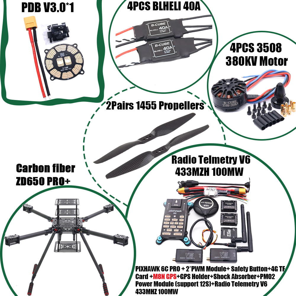 RCtoSky ZD650 PRO+ 650mm Ardup - Heavy Lift Drone Frame ulasan dan harga