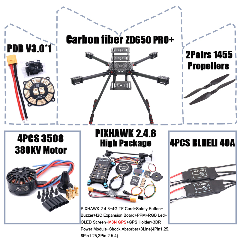 RCtoSky ZD650 PRO+ 650mm Ardup - Heavy Lift Drone Frame ulasan dan harga