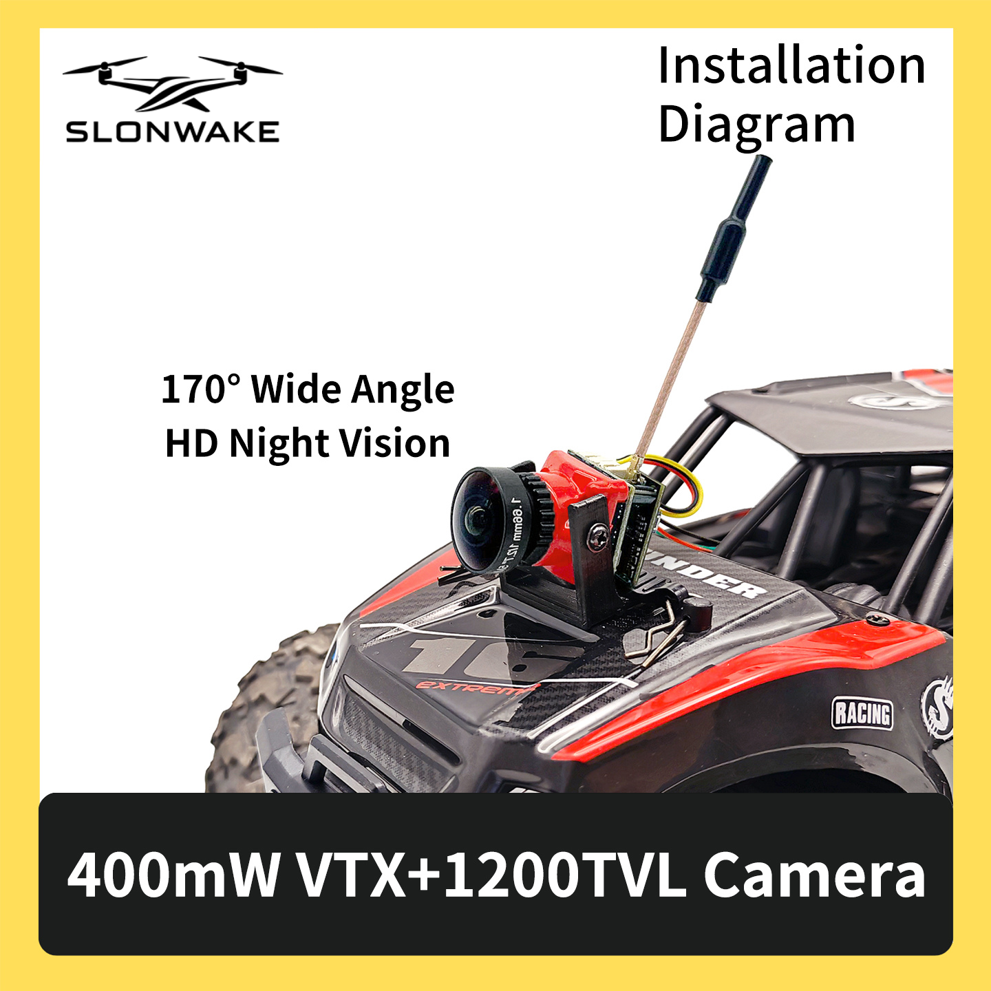 SLONWAKE 5.8G 48CH FPV 400mw V - - Remote Control (Rc) Drone ulasan dan harga