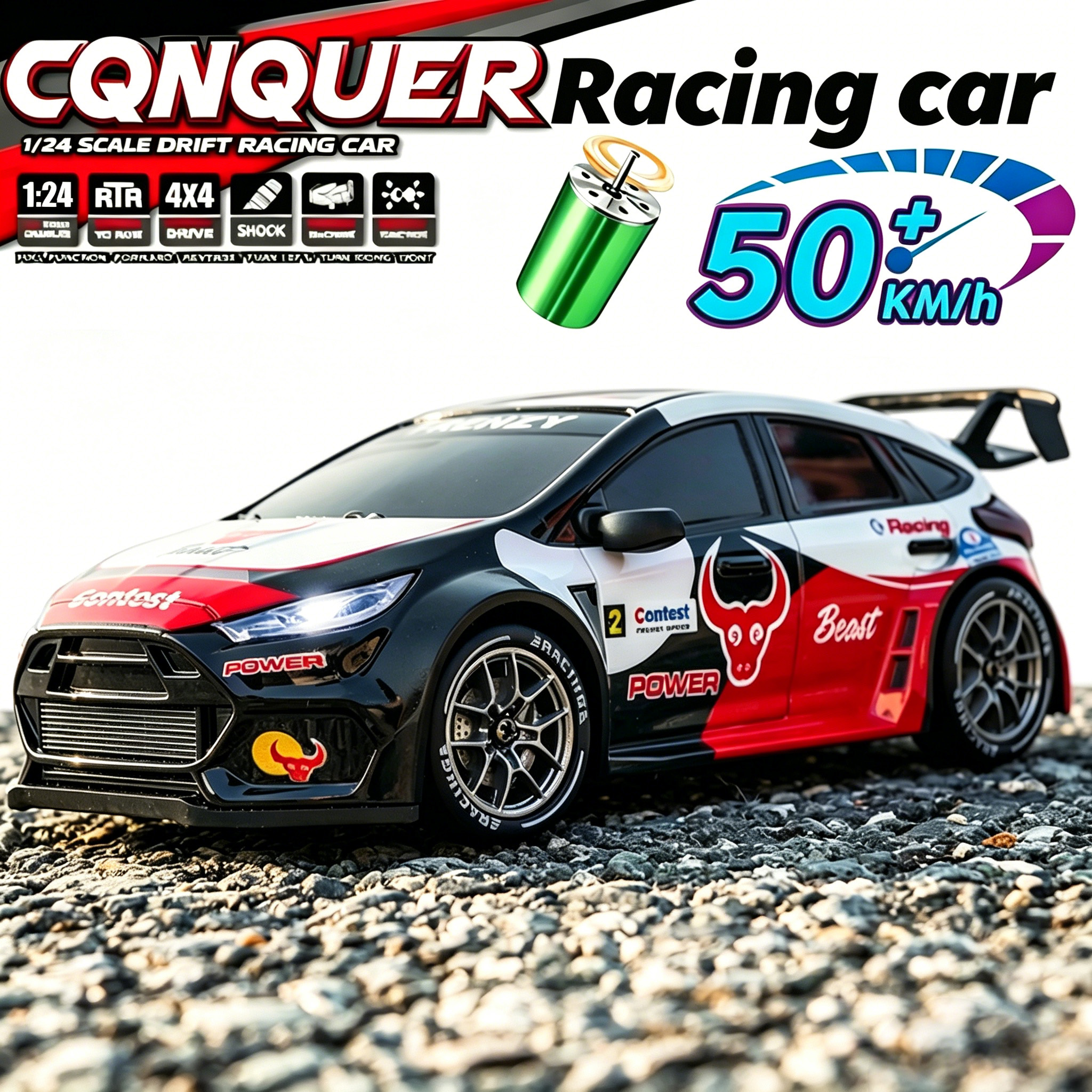 1：24 4WD 50KM/H RC Car Stunt D - Rc Drift Car Kit ulasan dan harga