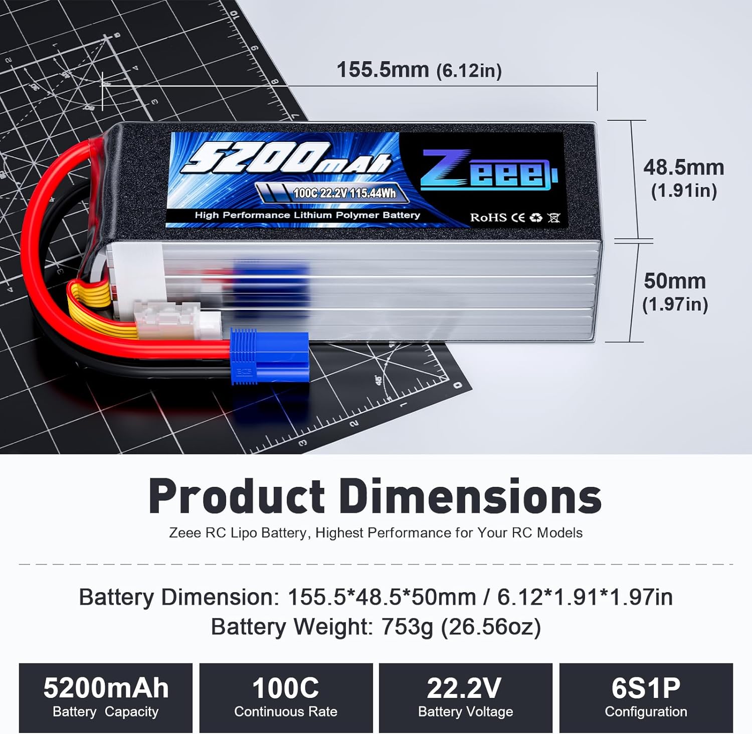 Zeee 6S 5200mAh Lipo Battery 2 - Rc Drift Car Kit ulasan dan harga