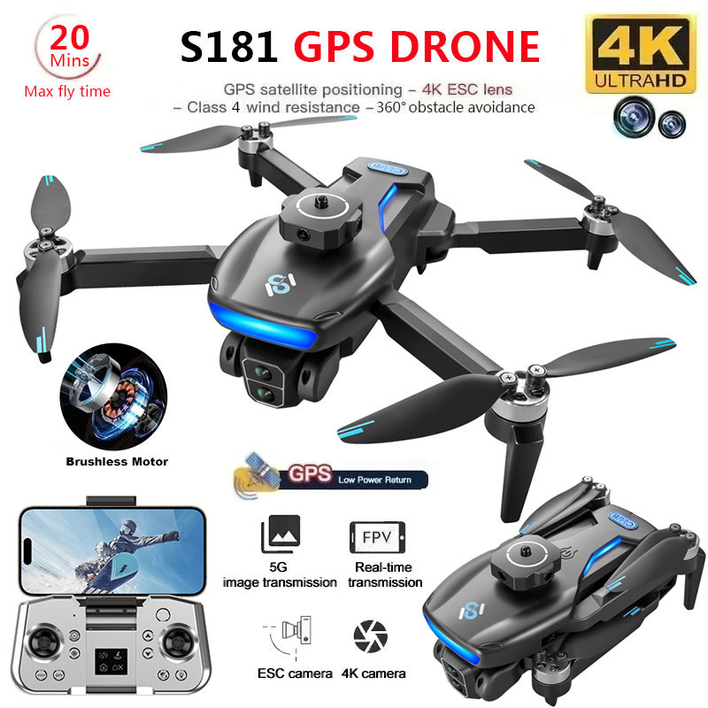 S181 GPS Drone 4K Professional - Drone Rc Team City ulasan dan harga